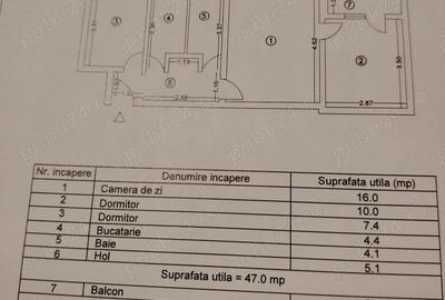 Apartament cu 3 camere semidecomandat în Central - 3