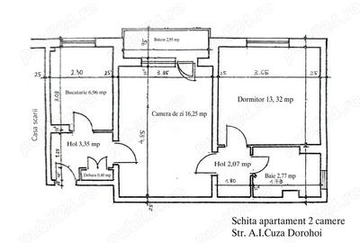 Apartament cu 2 camere semidecomandat în Central