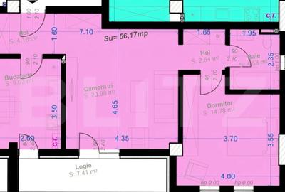 Apartament cu 2 camere semidecomandat în Aradului