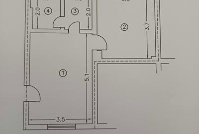 Apartament cu 2 camere semidecomandat în Central - 1