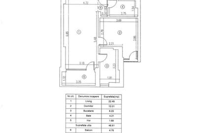 Apartament cu 2 camere în Tei