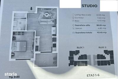 Apartament cu 2 camere în Central - 1