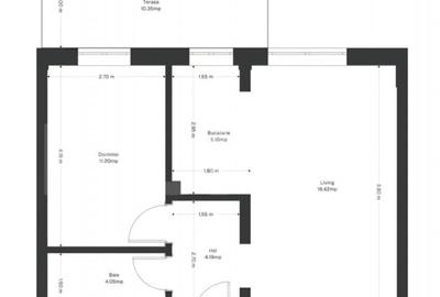 Apartament 2 camere, 43 mp utili+ 10 mp gradina, zona Ghir - 1