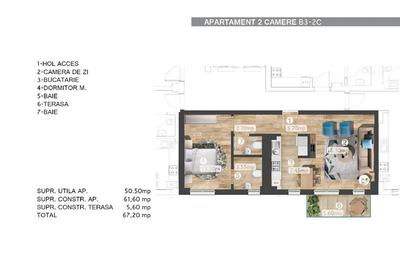 Apartament cu 2 camere semidecomandat, mobilat în Barbu Văcărescu - 14