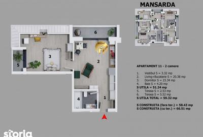 Apartament cu 2 camere în Central - 2