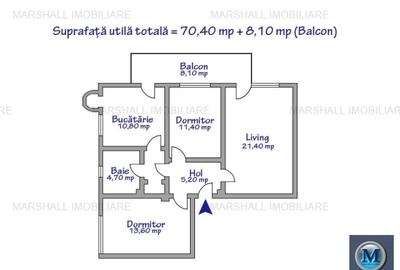 Apartament cu 3 camere decomandat în Ultracentral