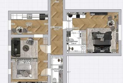 Apartament 2 camere pe Racoviță, 54 mp - 2