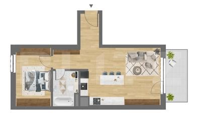 Apartament cu 2 camere semidecomandat în Dâmbul Rotund - 2