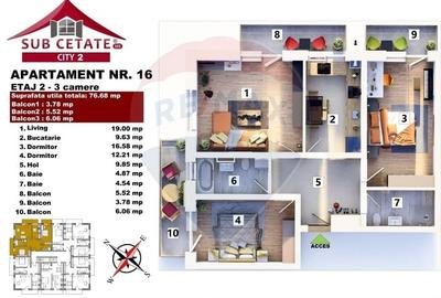 Apartament cu 3 camere decomandat în Sânpetru - 3