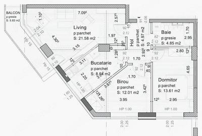 Apartament cu 3 camere decomandat în Tractorul