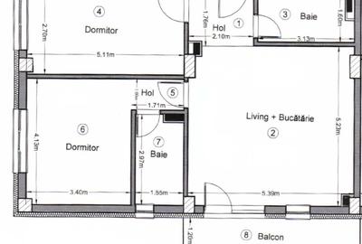 Apartament cu 3 camere decomandat în Central