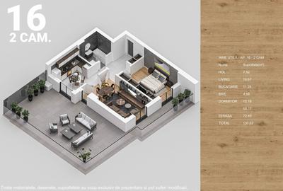 Apartament 2 camere finalizat pompa caldura panouri fotovoltaice 72mp terasa - 2