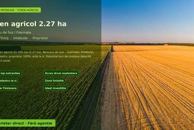Teren agricol extravilan de 22.700000762939 mp, în Giarmata - 1