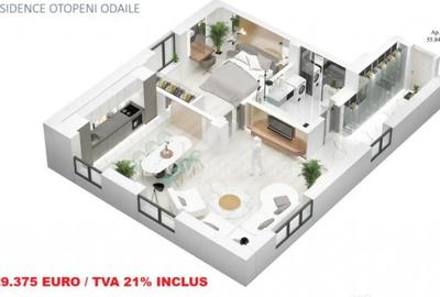 Apartament cu 2 camere decomandat în Odăi - 11