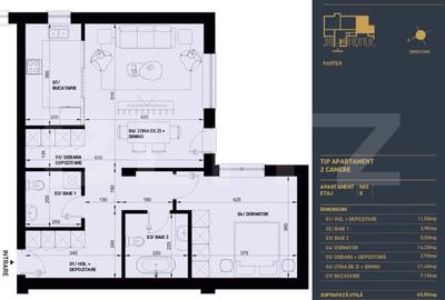 Apartament cu 2 camere decomandat în Răcădău - 2
