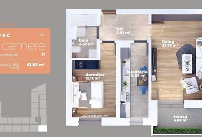 Apartament cu 2 camere decomandat în 1 Decembrie 1918 - 1