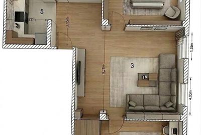 Apartament cu 3 camere decomandat în Vârteju - 1