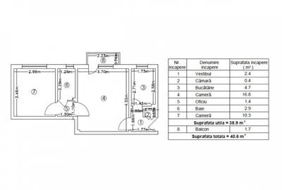 Unirii -Hanul lui Manuc, apartament 2 camere pentru investitie, 41 MP - 4