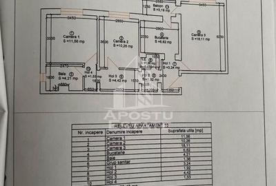 Apartament cu 3 camere, decomandat,centrala proprie, zona Girocului Apartament cu 3 camere, decomandat,centrala proprie, zona Girocului - 12