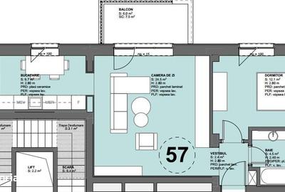 Apartament cu 2 camere în Tunari