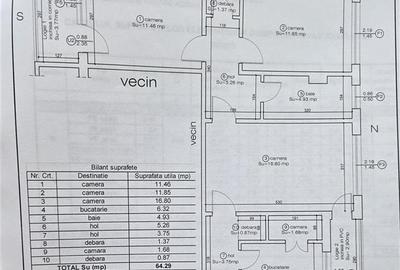 Apartament cu 3 camere semidecomandat, mobilat în Centrul Civic - 2