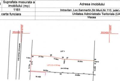 Teren intravilan 1161mp Sanmartin,comuna Macea,str. Murii nr. 110 - 2