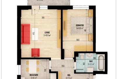 Apartament cu 2 camere decomandat în Haliu - 1