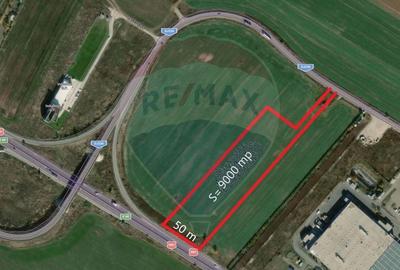 Teren intravilan-9000 mp, deschidere 50 m la DN1, Metro - 6