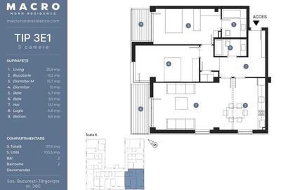 3 camere 2025 -LUX- Bucurestii Noi - Straulesti - Macro Nord Residence - 2
