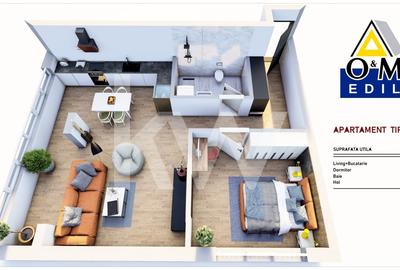 Apartament cu 2 camere semidecomandat în Central