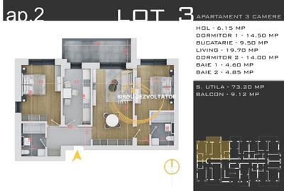Apartament cu 3 camere decomandat în Titan - 8