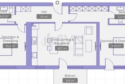 Apartament cu 3 camere decomandat în Iancu Nicolae - 2