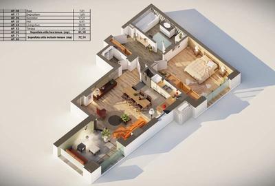 Apartament cu 2 camere decomandat în Exterior Vest