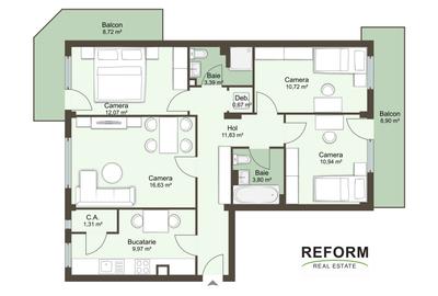 De vânzare – Apartament 4 camere, 99 mp utili, Mănăștur - 13