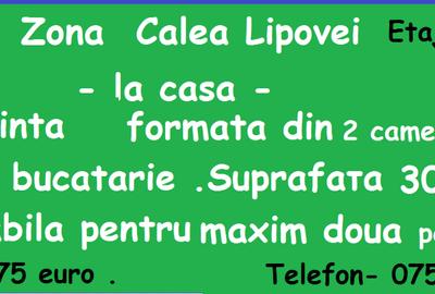 Garsonieră semidecomandată în Lipovei