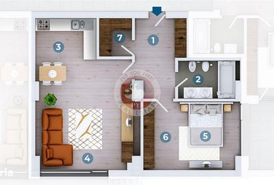 Apartament cu 2 camere semidecomandat în Floreasca - 7