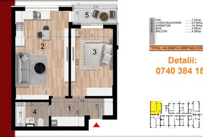 2 camere tip Studio, Metrou Berceni, Bloc Nou, Predare Martie - 6
