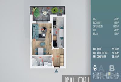 Garsonieră decomandată, Bloc nou Titan, incalzire pardoseala, Lângă STB și Parc - 16