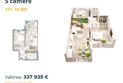 Penthouse cu 5 camere decomandat în Copou - 1