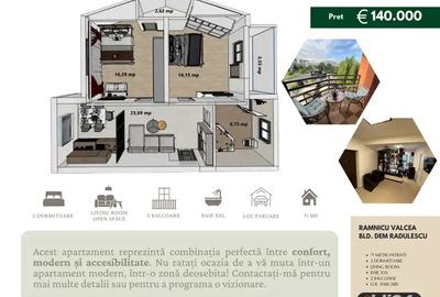 Apartament |3 camere|Dem Radulescu|71 mp| Loc Parcare | Etaj 2 4 - 10