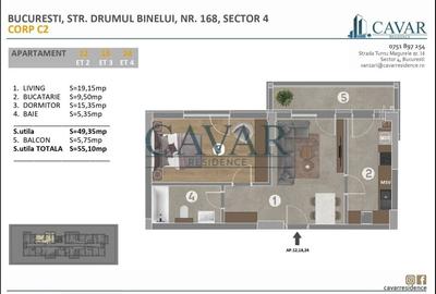 Apartament 2 Camere Proiect Cavar Residence Binelui - 6