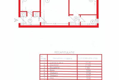 2 cam, etaj 1, 51 mp, fara imbunatatiri, Aleea Rozelor - 2