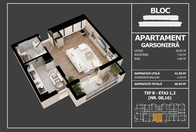 Garsonieră modernă într-un ansamblu rezidențial nou – finalizare 2026 - 2
