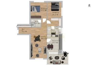 3 Camere decomandat -mutare imediata -Kaufland Binelui - 2