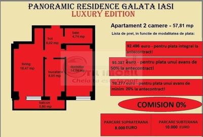 Apartament decomandat de vanzare in Iasi, Galata, 57,81 mp, bloc nou - 2