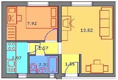 Apartament cu 2 camere decomandat în Militari