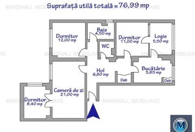 Apartament cu 4 camere decomandat în Republicii