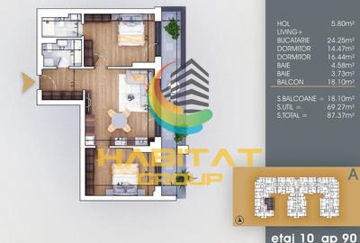 Apartament cu 3 camere semidecomandat în Theodor Pallady - 2