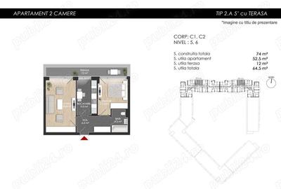 Apartament 2 camere nou, 64 mp utili, Zona Straule?ti, Mall Colosseum, Sector 1 - 5