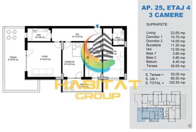 Apartament cu 3 camere decomandat în Titan - 9